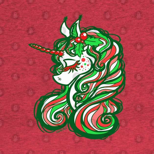 Holly Jolly Unicorn by Jan Grackle